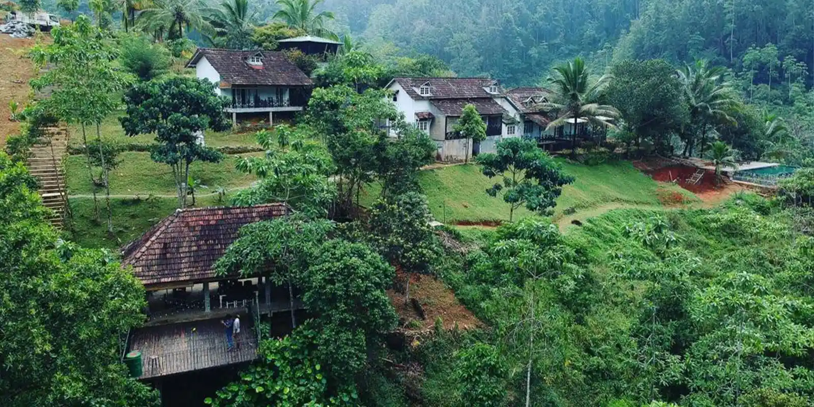 Aerial view of Jansen's Bungalow, Sri Lanka.