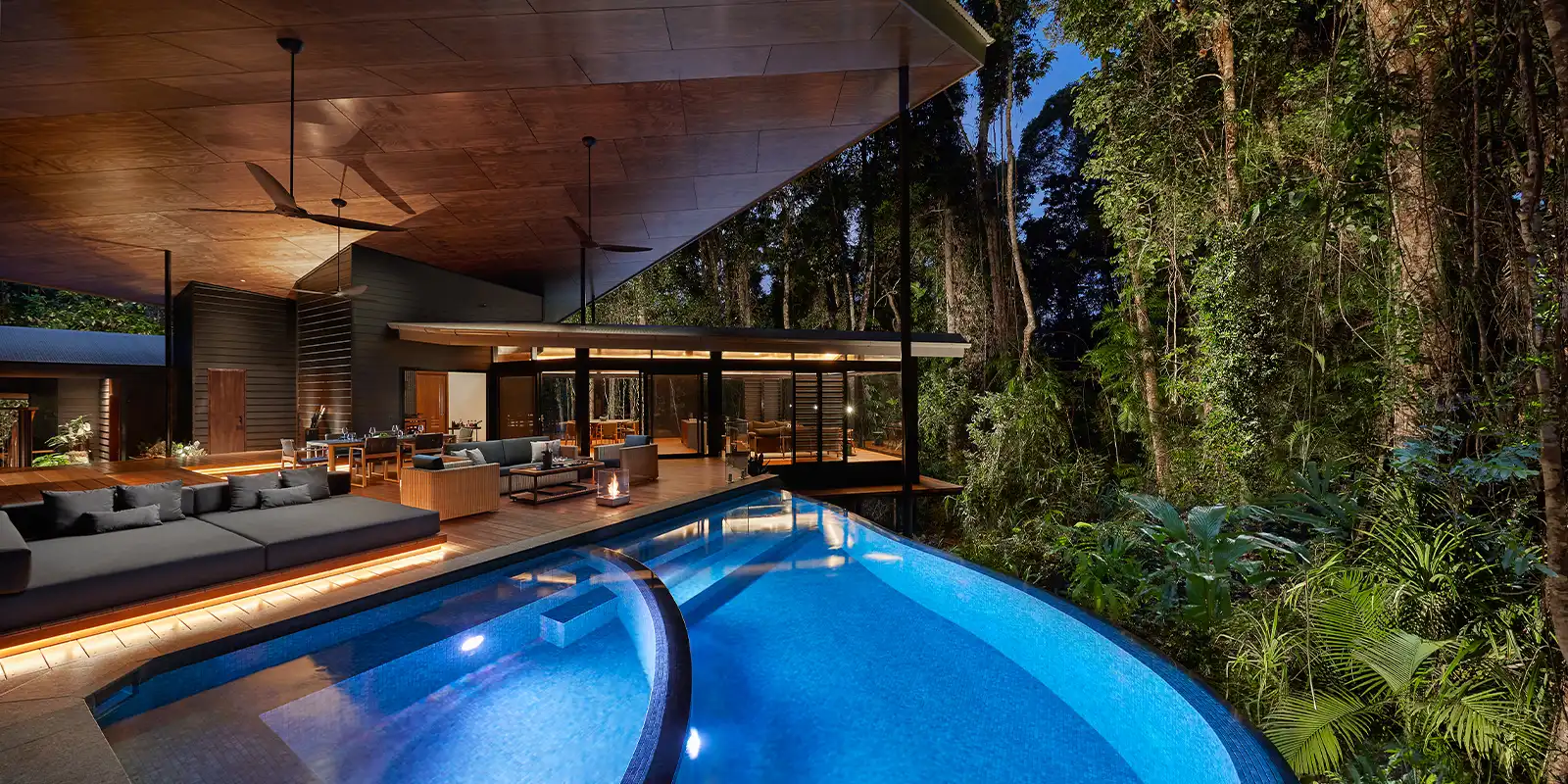 The pavilion swimming pool at Silky Oaks Lodge, Australia.