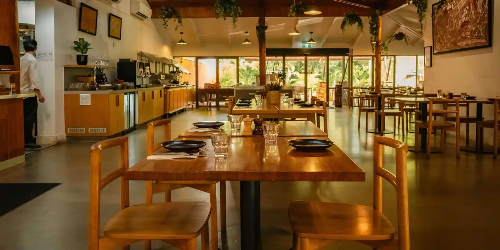 Restaurant at Cooinda Lodge, Australia.