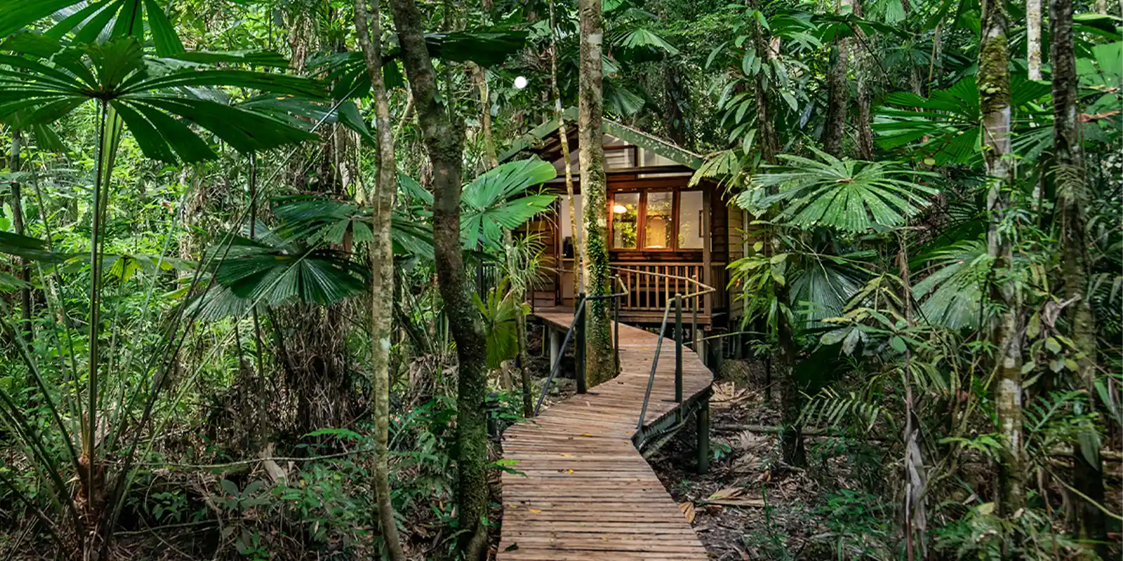 Exterior view of a cabin at Daintree Wilderness Lodge, Australia.