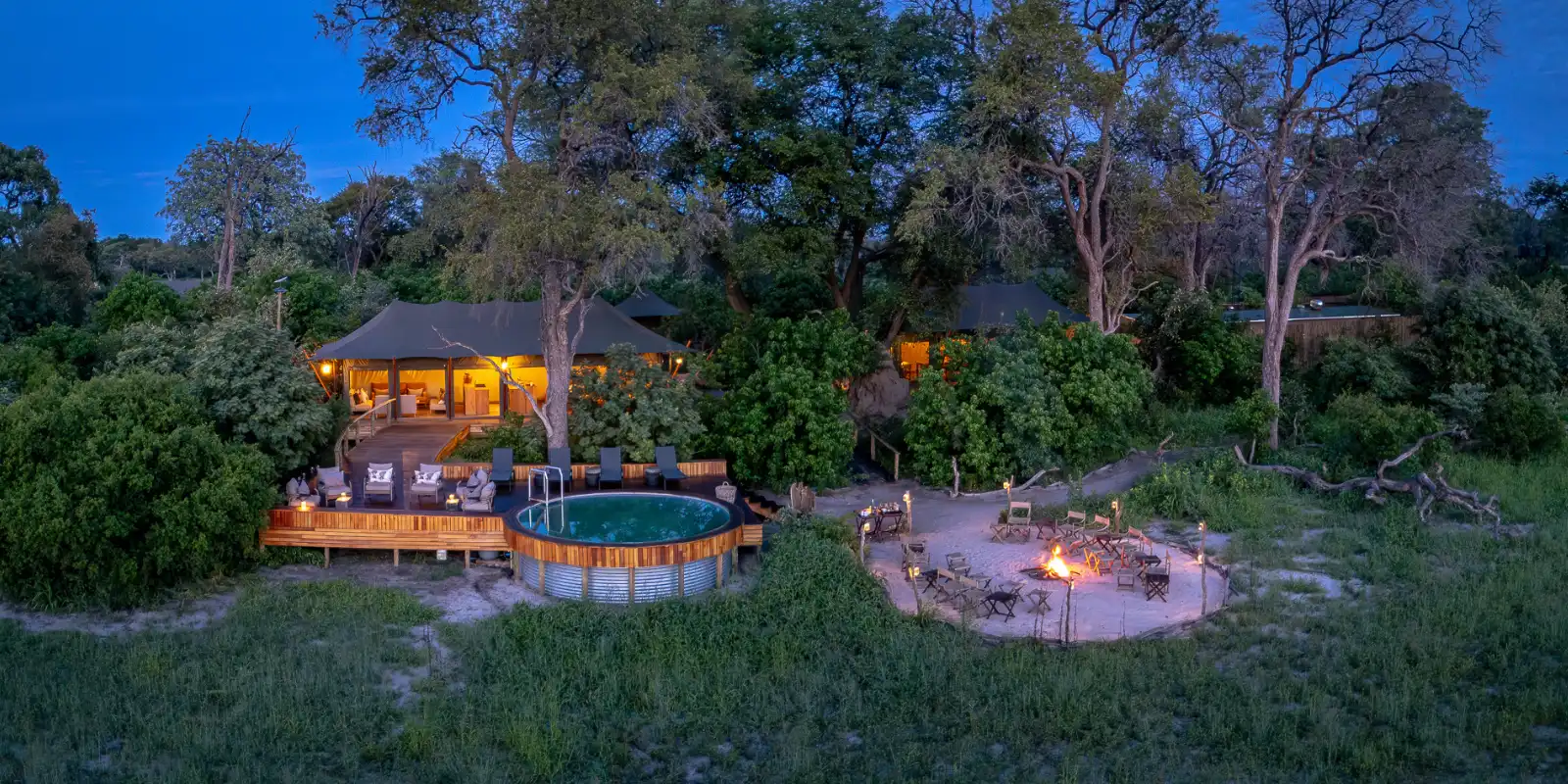 Aerial view of Karangoma, Botswana.