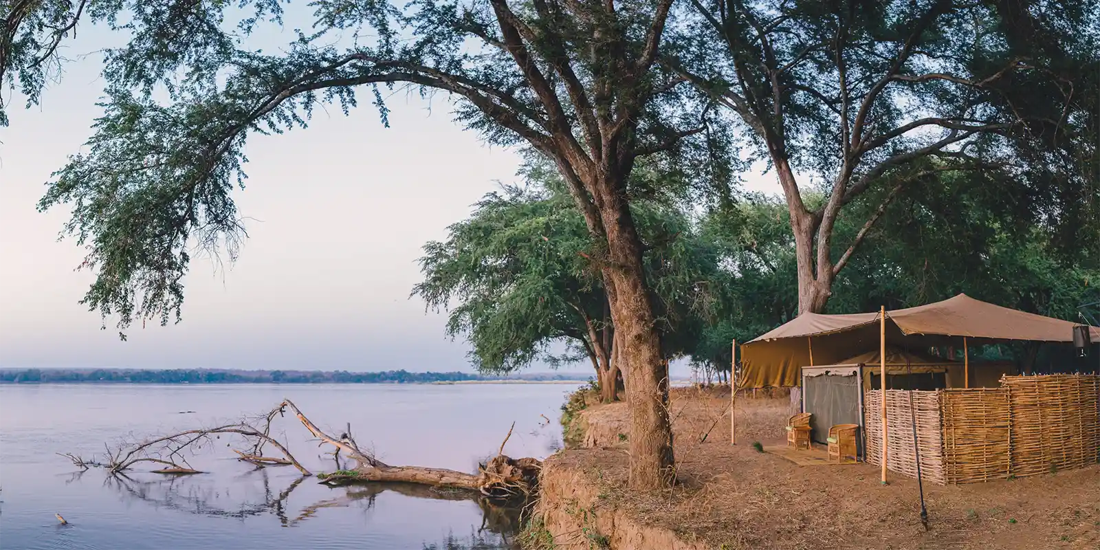 Tent at Kutali Camp in Lower Zambezi National Park, Zambia