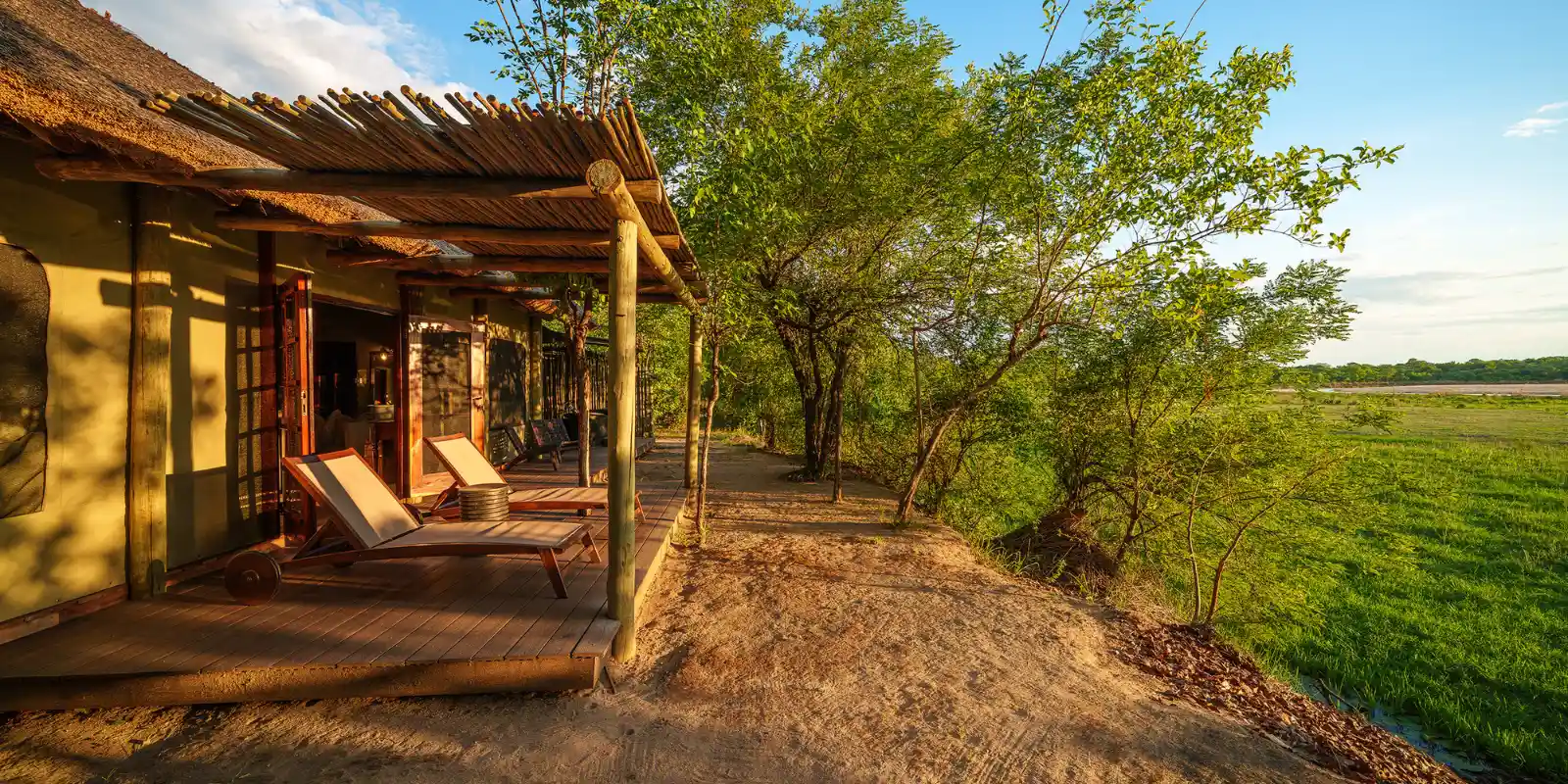 External view of one of the four en suite tents at Zungulila Bush Camp.