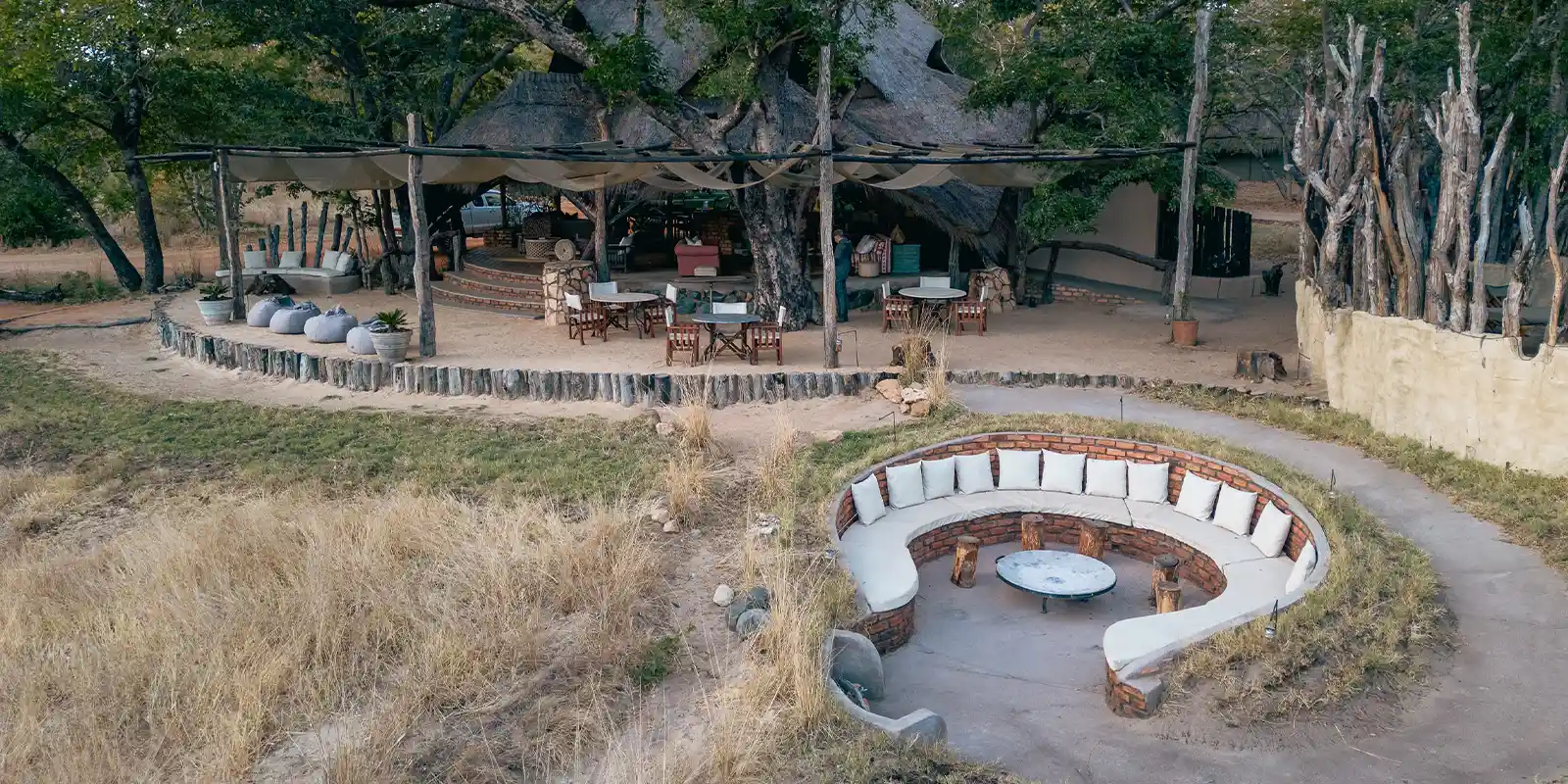 Aerial view of Sable Lodge, Zimbabwe.