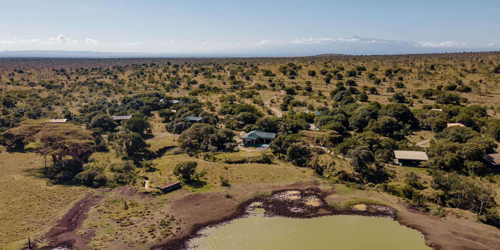 Aerial of Porini Rhino Camp in Kenya