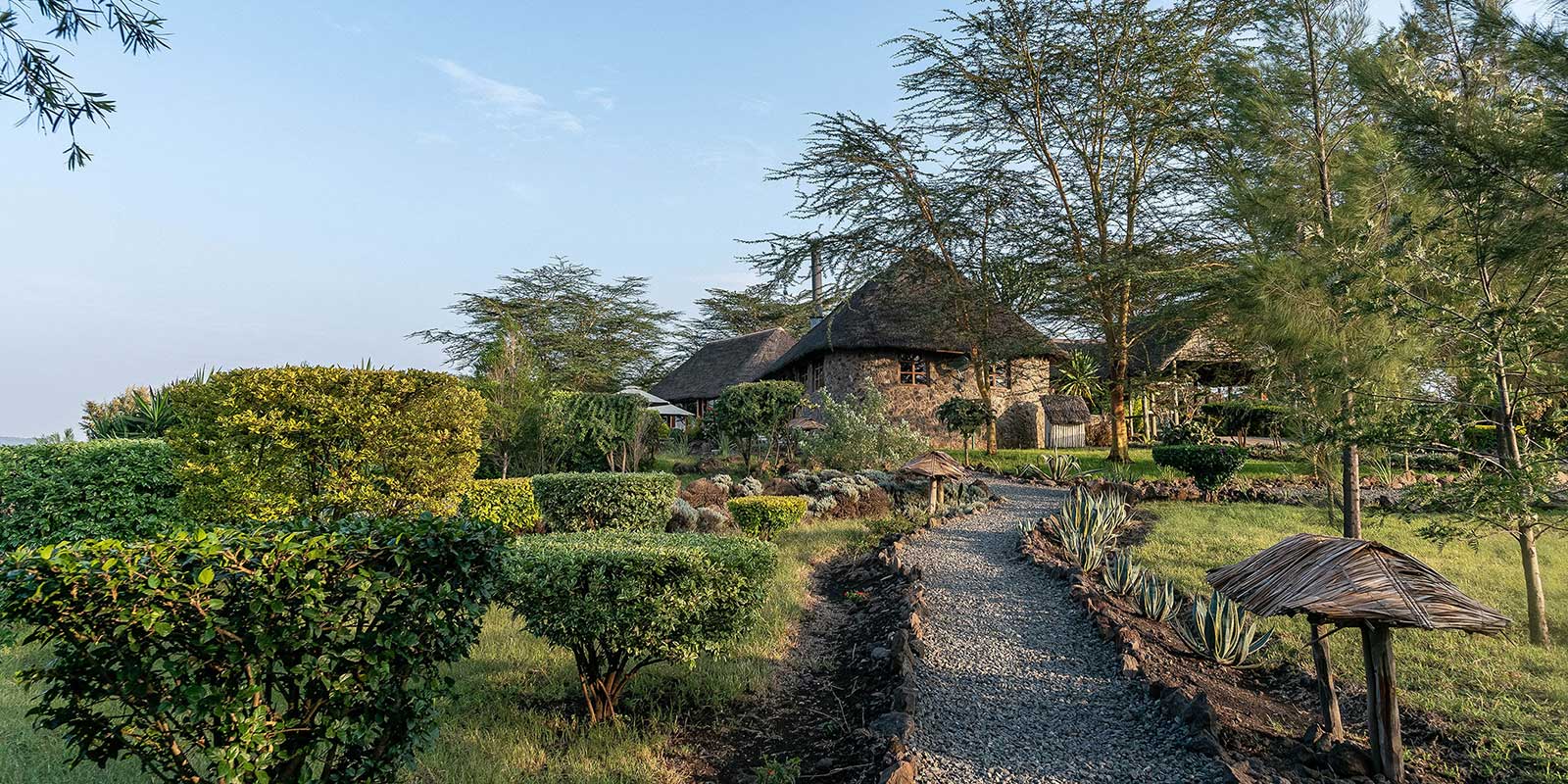 Exterior of Sunbird Lodge in Kenya.