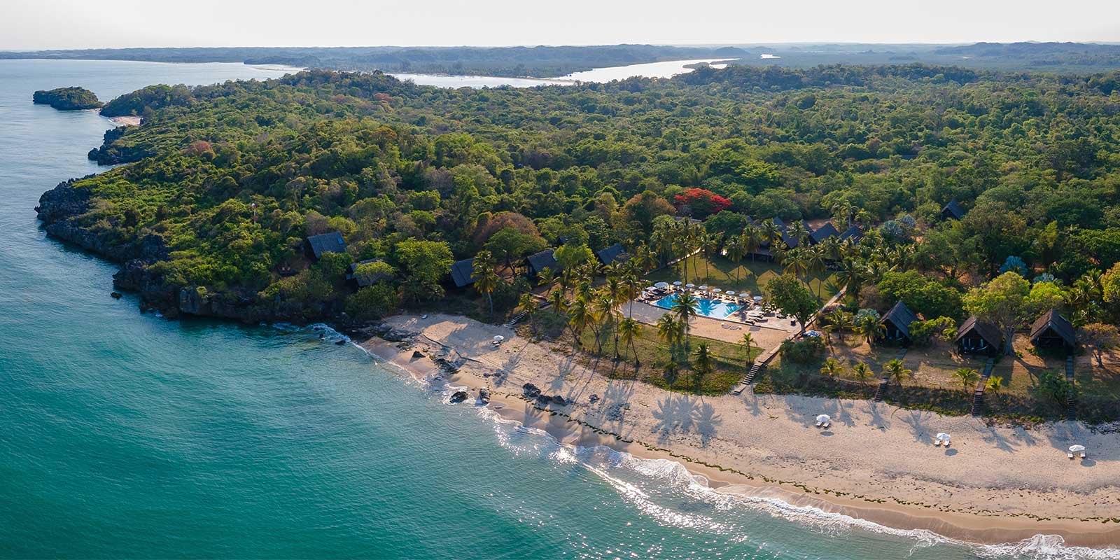 Aerial of Anjajavy Le Lodge in Madagascar