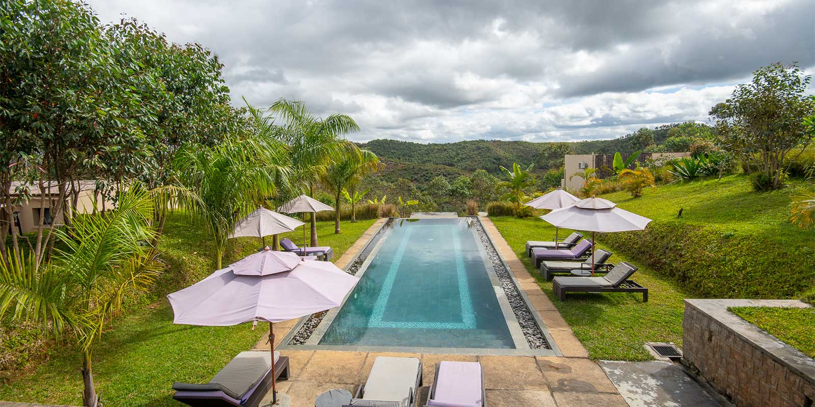 Swimming pool at Mantadia Lodge in Madagascar.