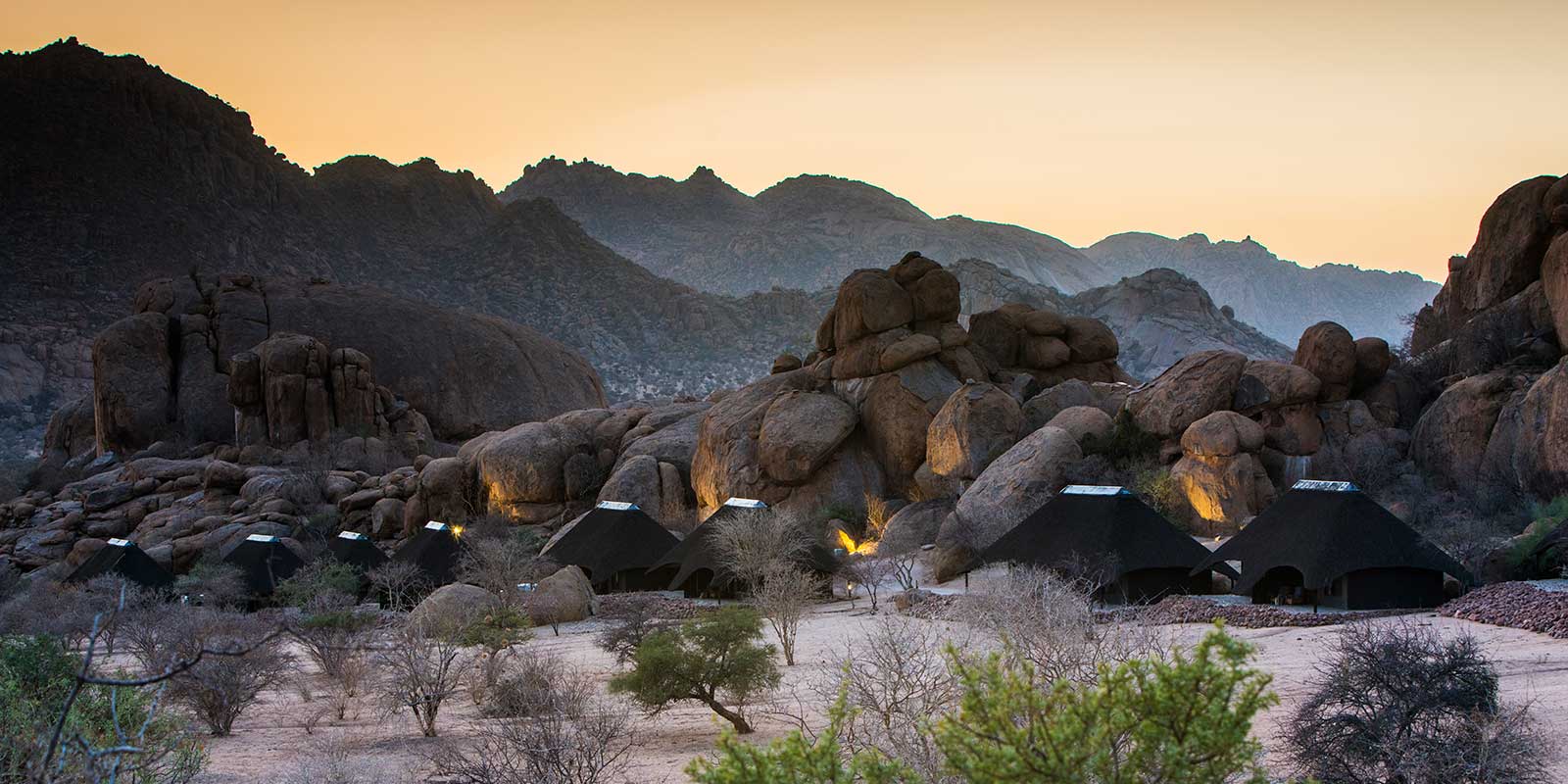 Exterior of Ai Aiba Lodge in Namibia.