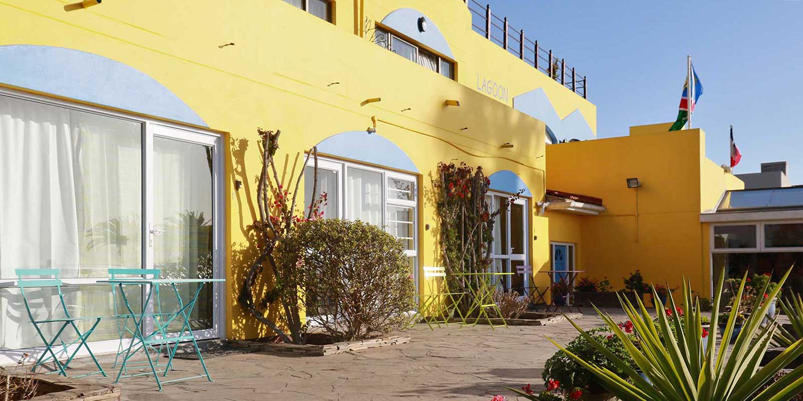 Exterior of Walvis Bay Lagoon Lodge, Namibia