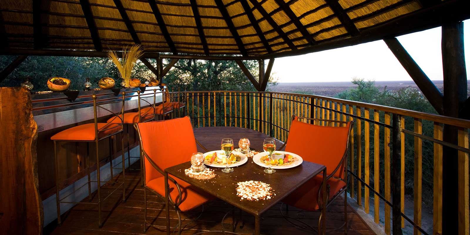 View from the bar at Waterberg Camp, Namibia