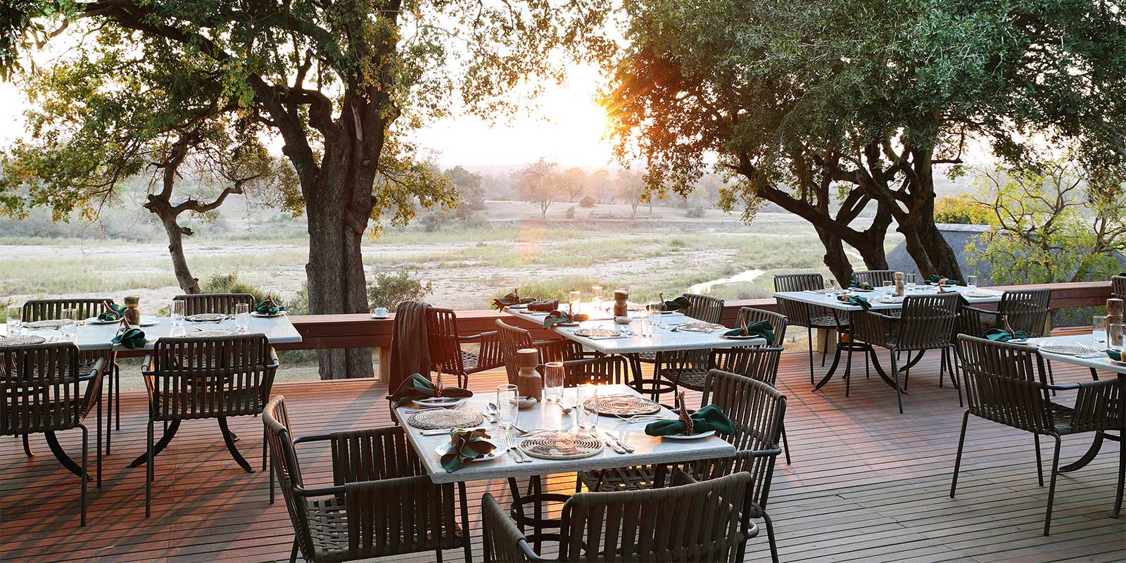Main deck at MalaMala Camp in South Africa