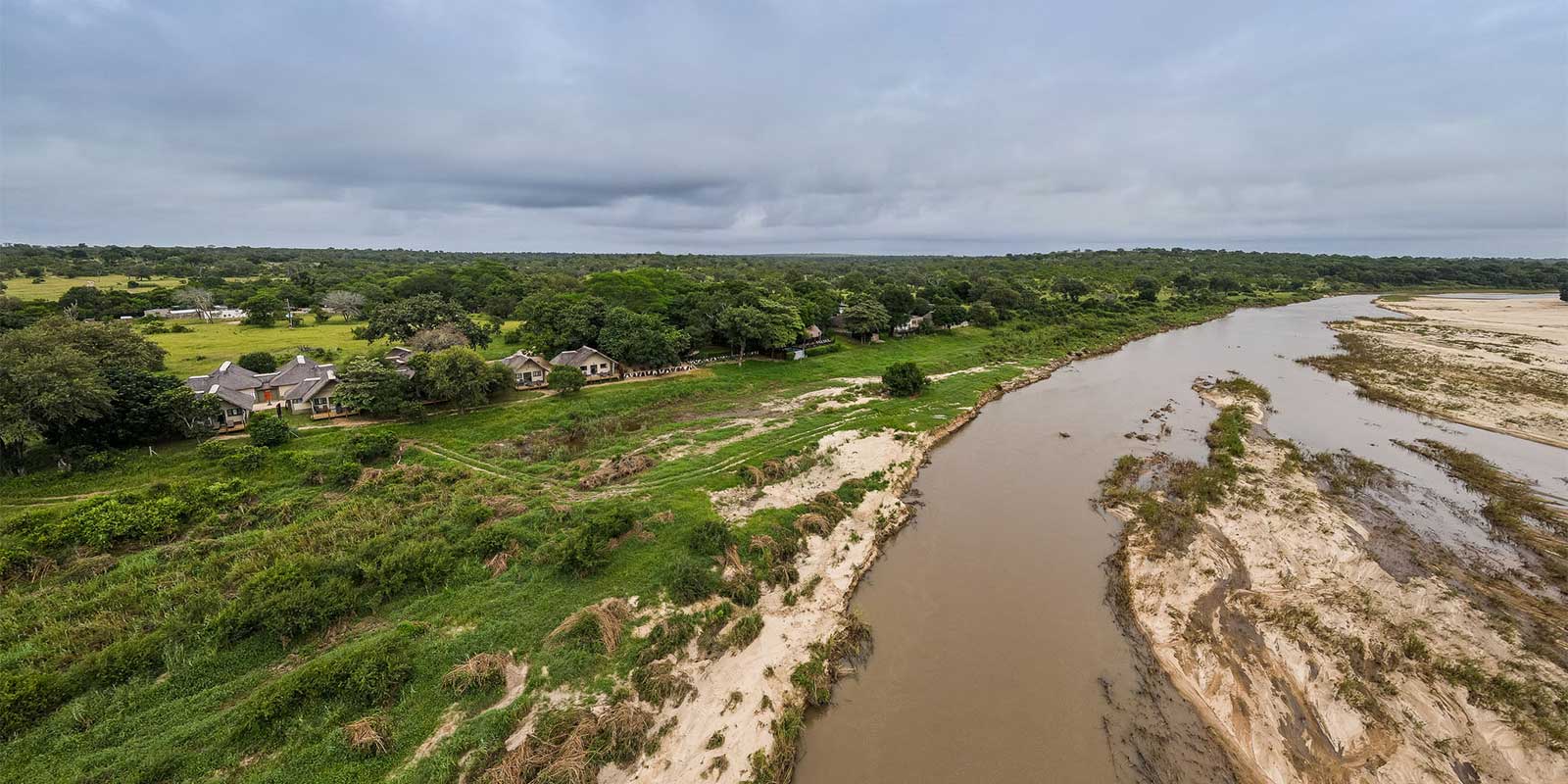 Aerial of Umkumbe Safari Lodge in Sabi Sands Game Reserve, South Africa