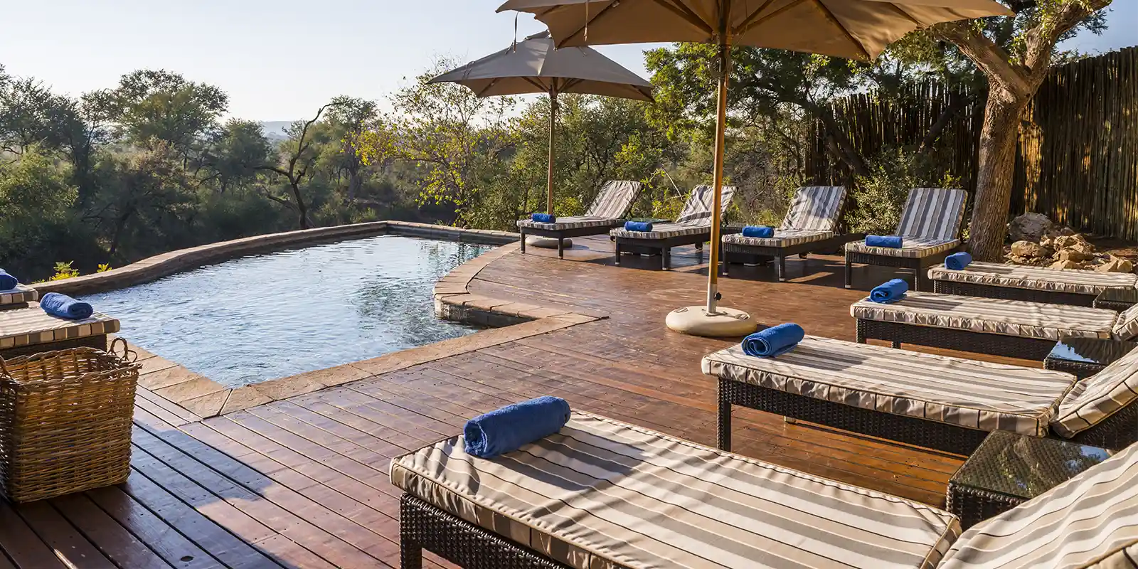 Swimming pool at Thakadu River Camp in South Africa