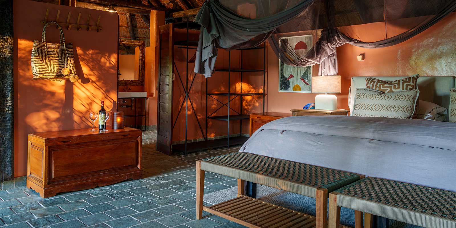 Bedroom at Kapamba Bushcamp in South Luangwa National Park, Zambia