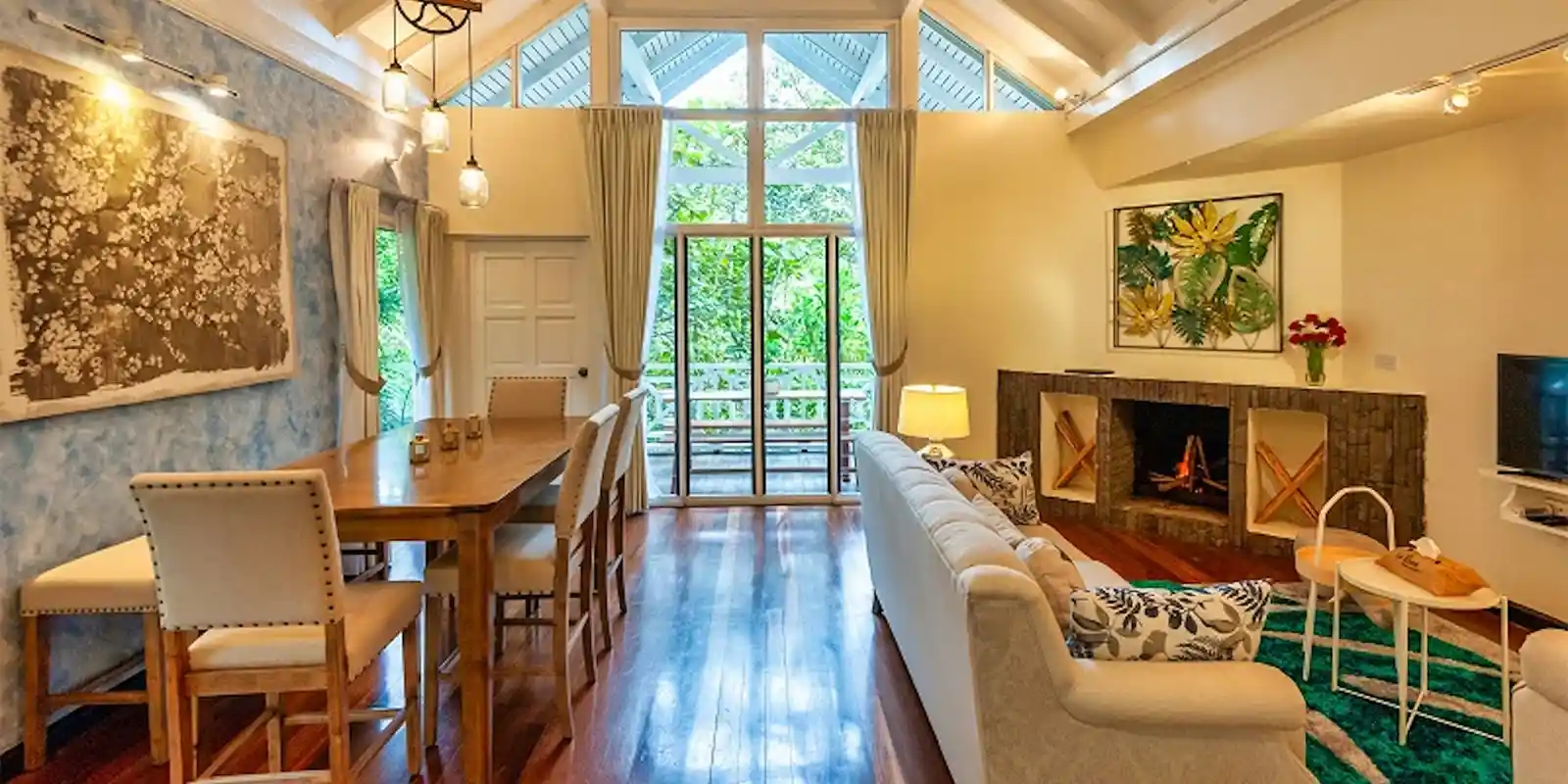 The living area at Nepenthes Villa, Borneo