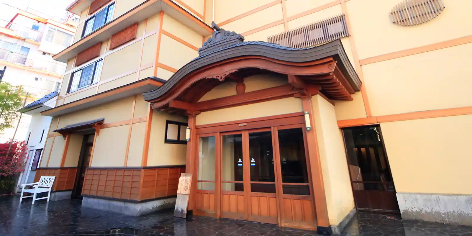 The entrance to Hotel Tsubakino, Japan
