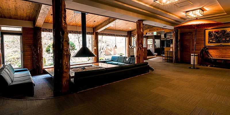 The lobby area at Yuyado Daiichi, Japan