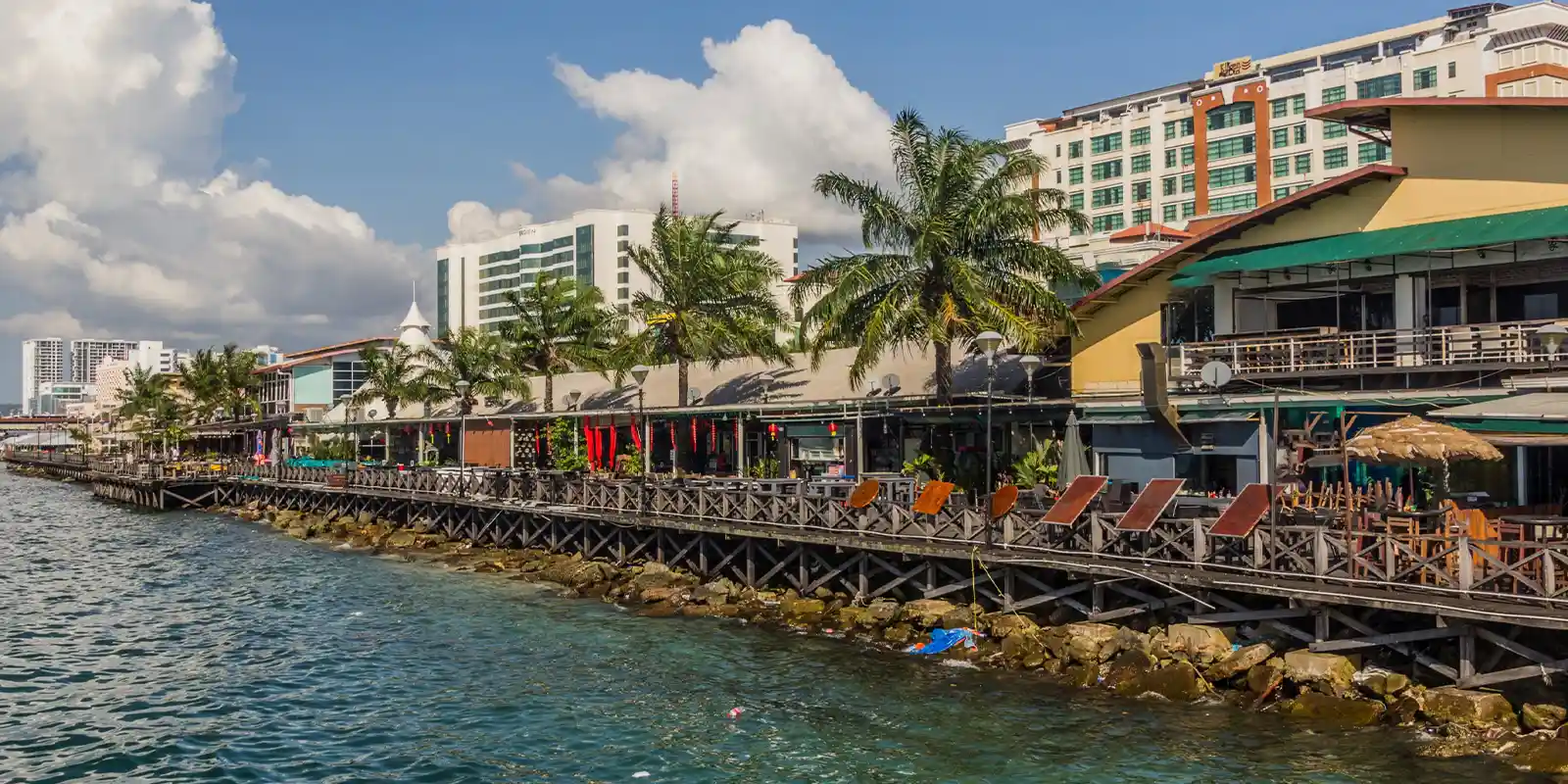 View of a esplanade in Kota Kinabalu, Borneo