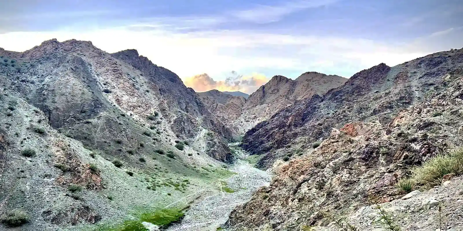 View of a valley in the Altai Mountains, Mongolia.