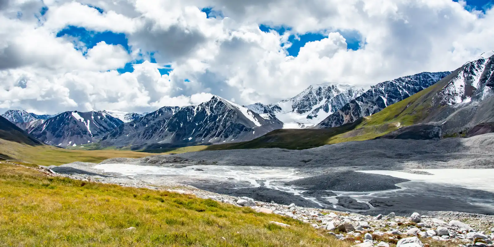 A mountainous scene in Mongolia.