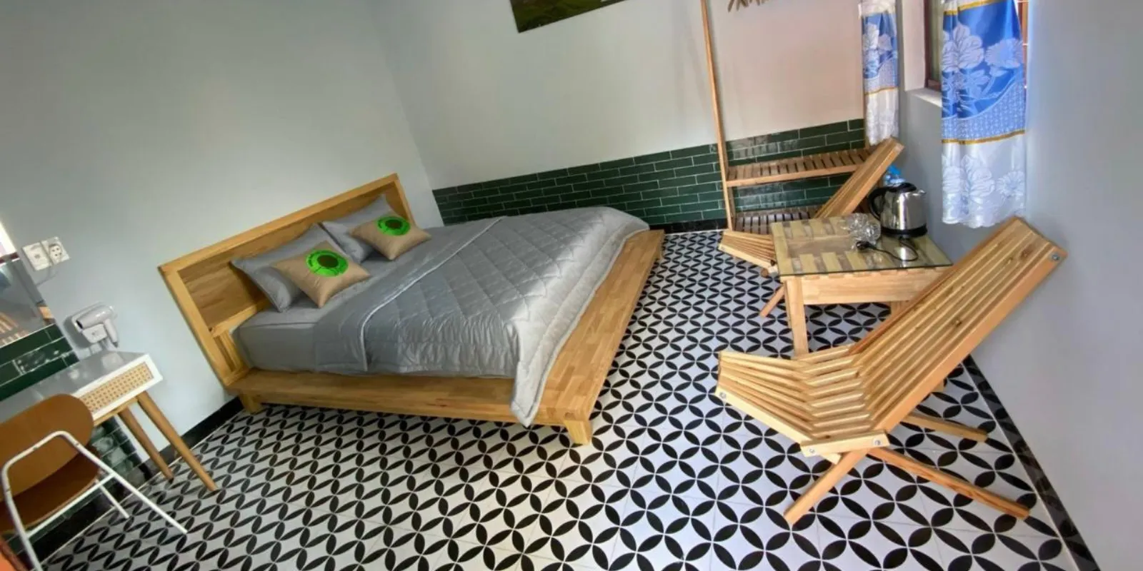 A bedroom at Cat Tien National Park Bungalows.