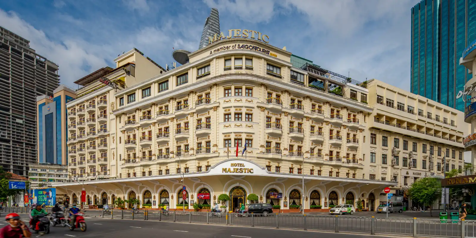External view of Hotel Majestic Saigon, Vietnam.