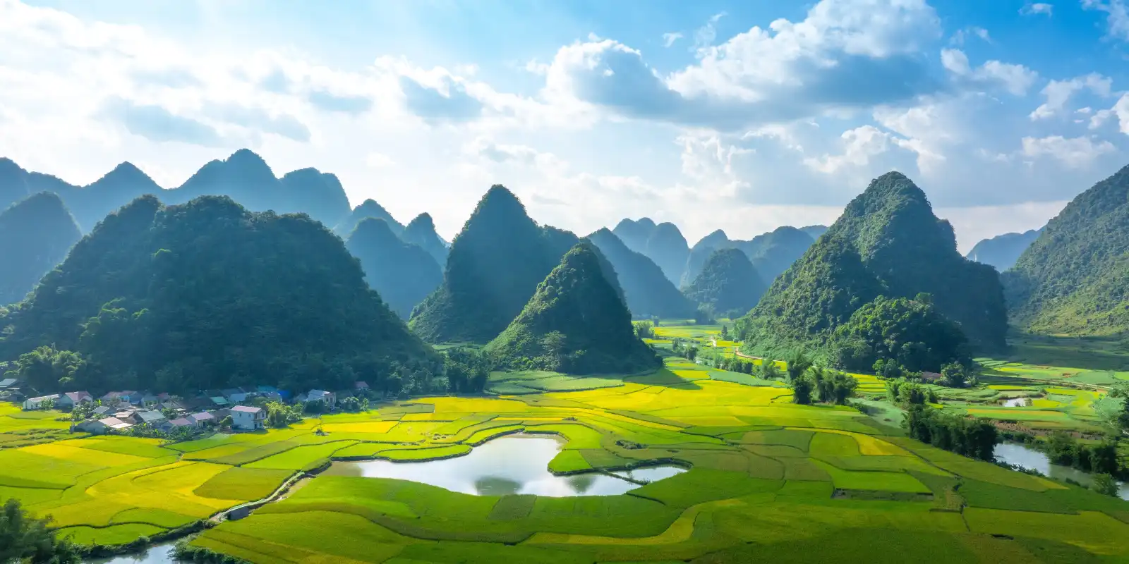 View of the Phong Nam Valley in Vietnam.