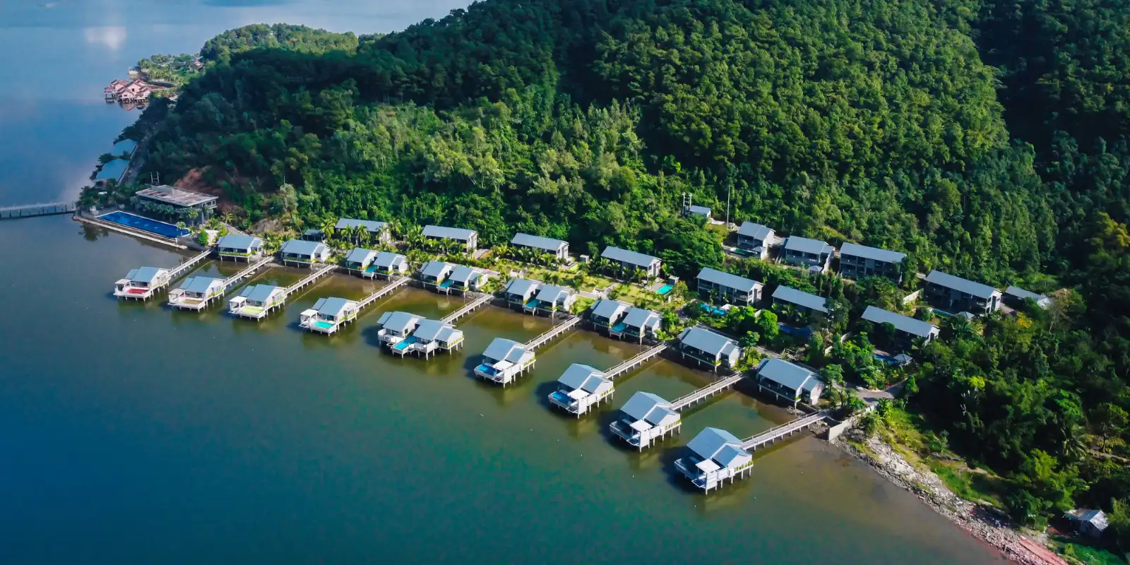 Aerial view of Vedana Lagoon Resort, Vietnam.