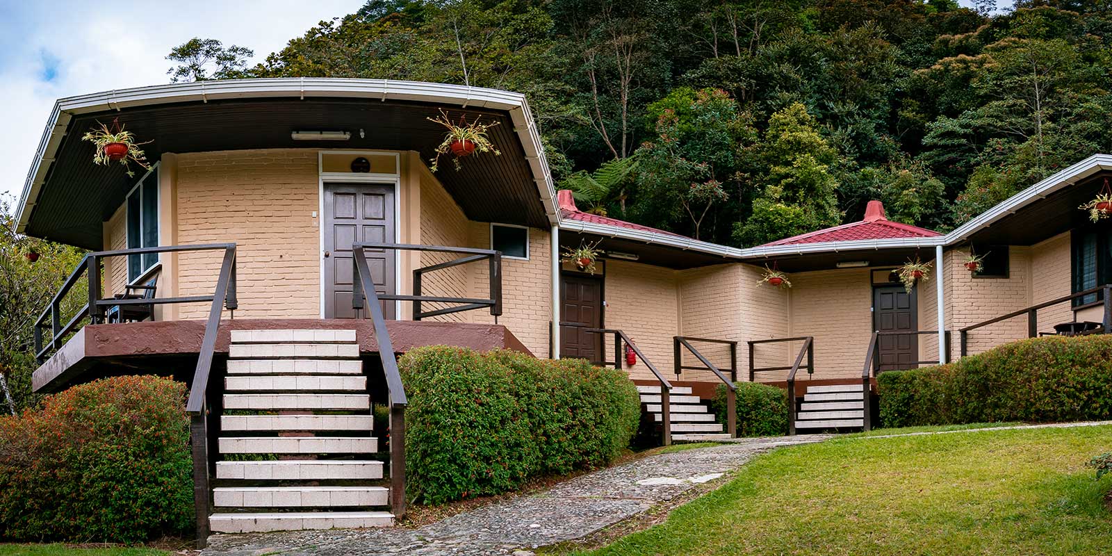 Exterior of Hill Lodge in Kinabalu National Park, Borneo