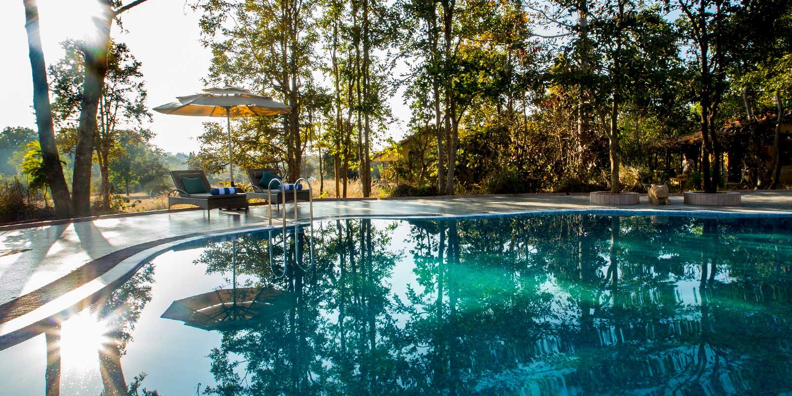 Swimming pool at Singinawa Jungle Lodge in Kanha National Park, India