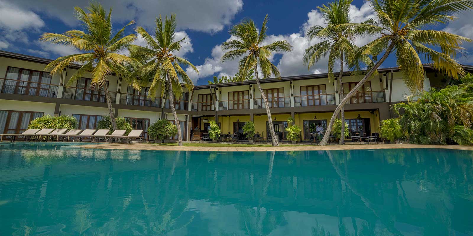 Swimming pool at Kithala Resort in Tissamaharama, Sri Lanka