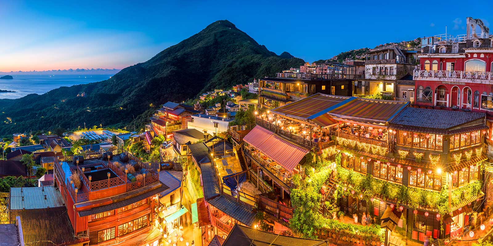 View of Jiufen Old Street in Taipei, Taiwan