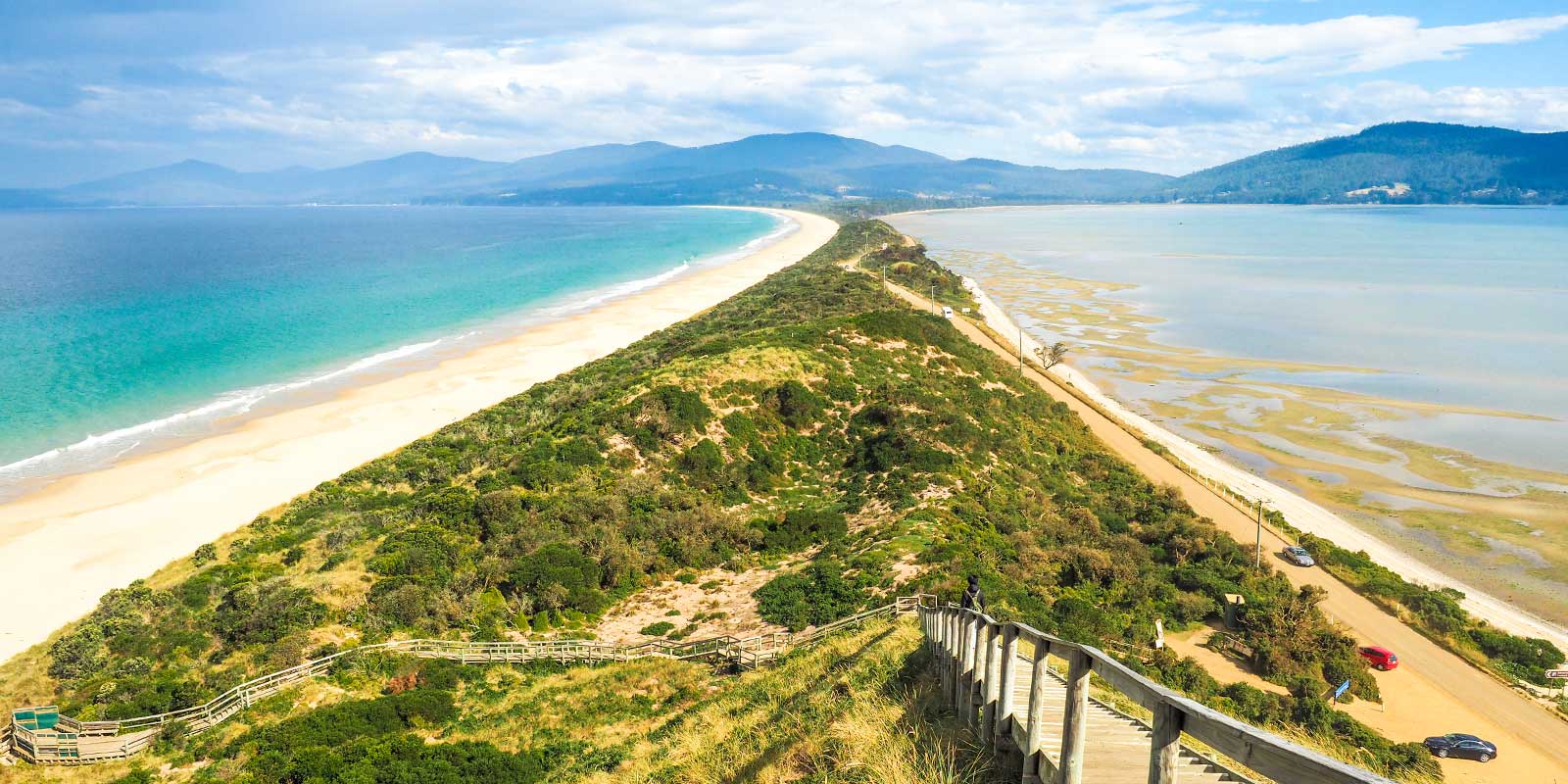 Isthmus in Bruny Island, Tasmania, Australia