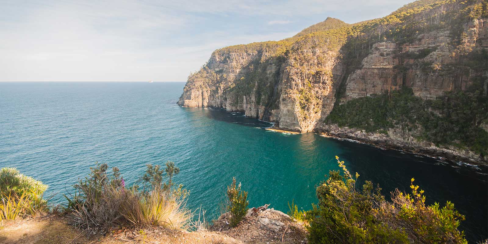 Waterfall Bay in Tasman National Park, Tasmania, Australia