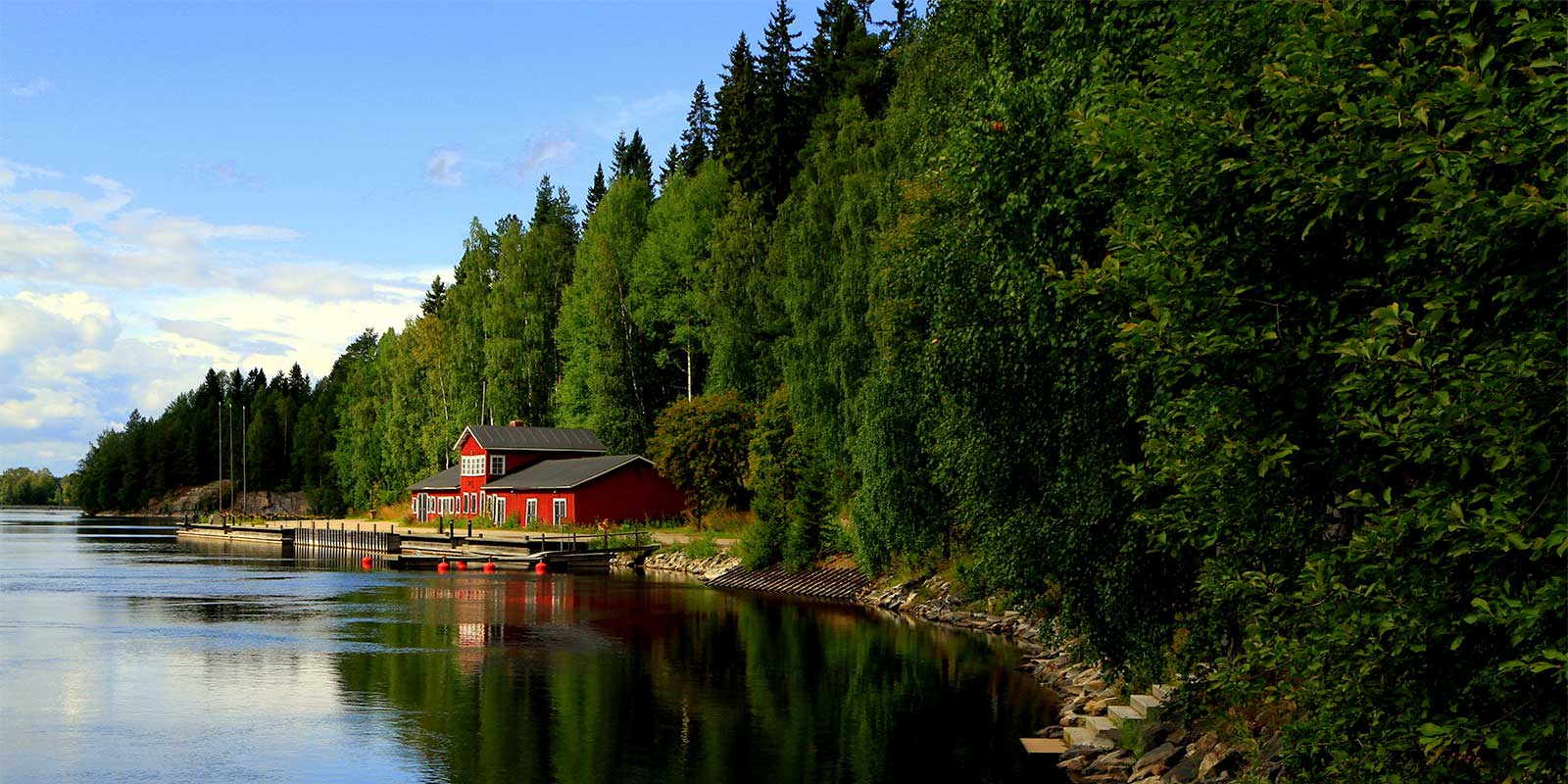 Red house near Kajaani in the Kainuu region of Finland