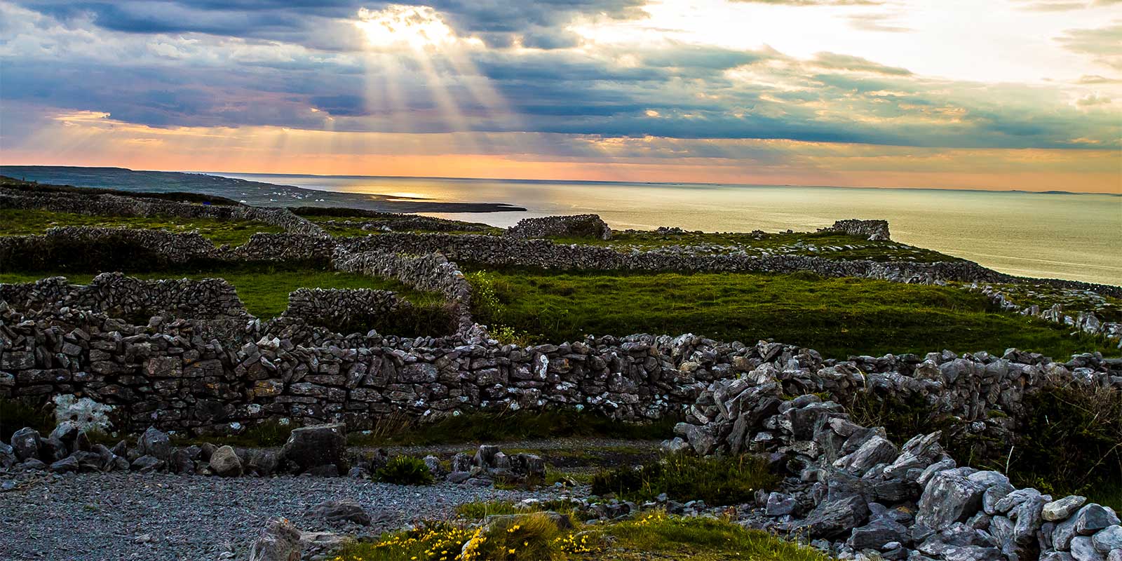 Landscape of the Aran Islands in Ireland