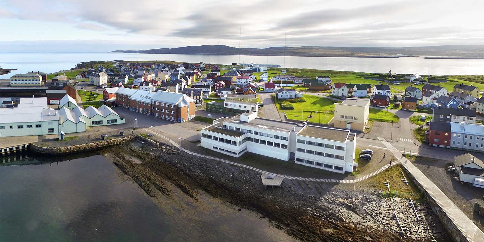 Aerial of Vardø Hotel in Norway