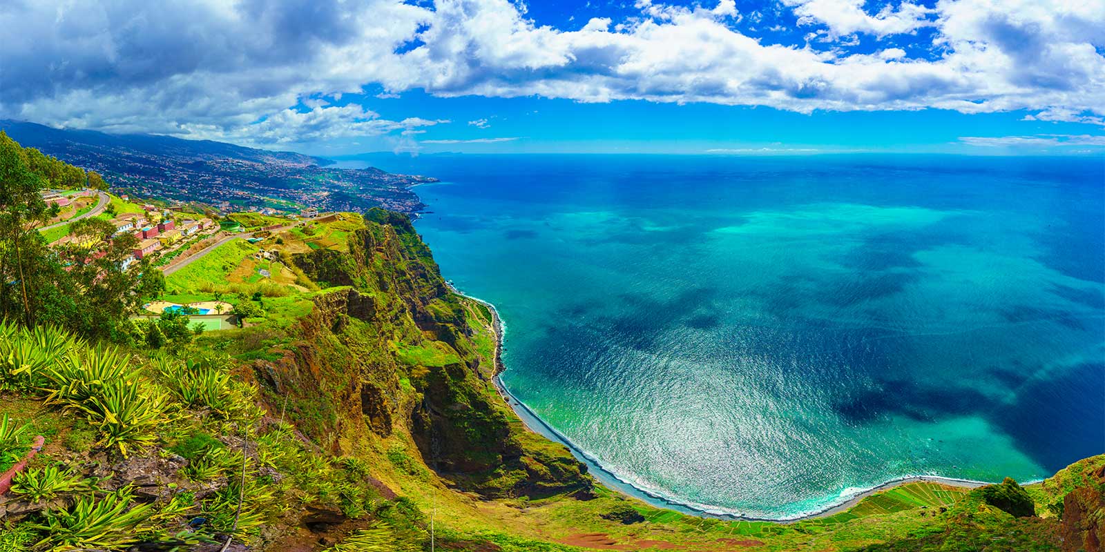 Aerial of Cabo Girao, Madeira