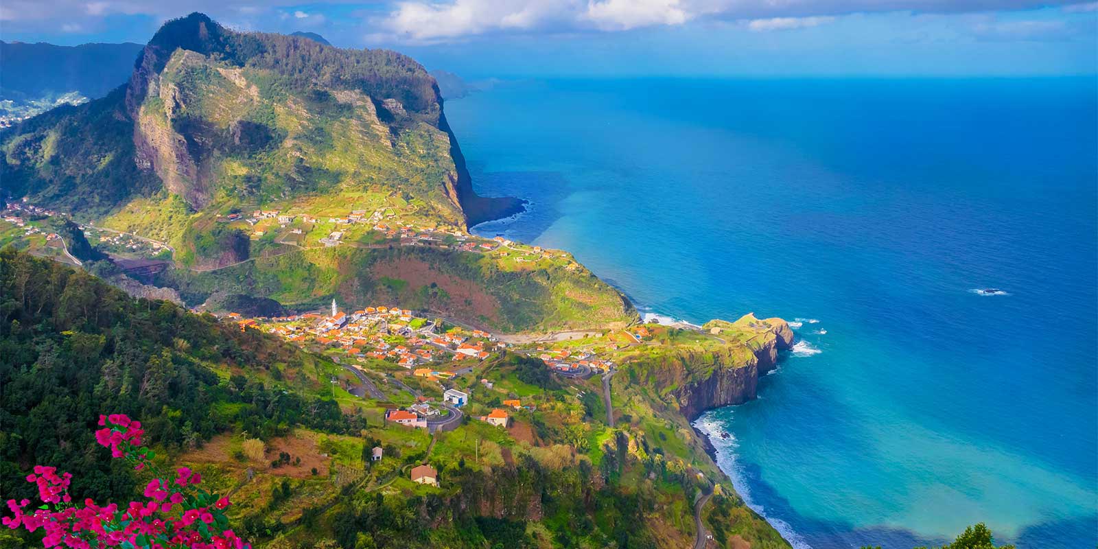 Aerial of Faial City Fort in Madeira