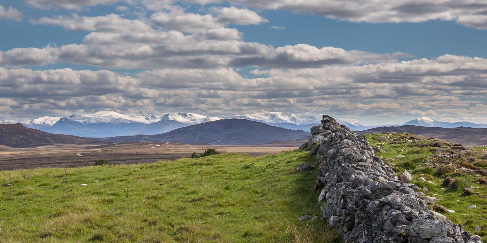 Grantown-on-Spey scenery with Cairngorms in the background