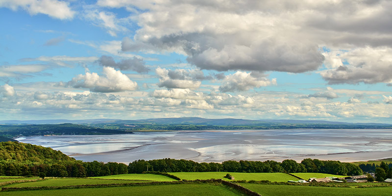 View over Morecambe Bay Estuary in Lancashire
