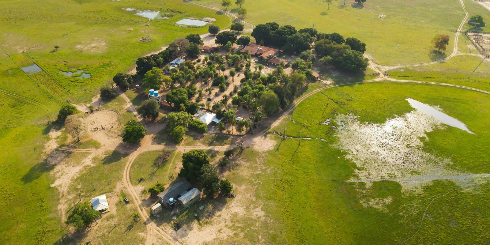 Aerial of Fazenda Baia das Pedras in the Southern Pantanal, Brazil