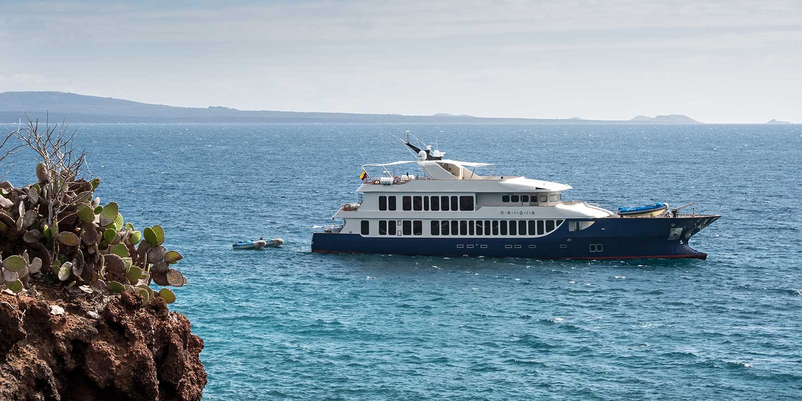 Origin boat in the Galapagos