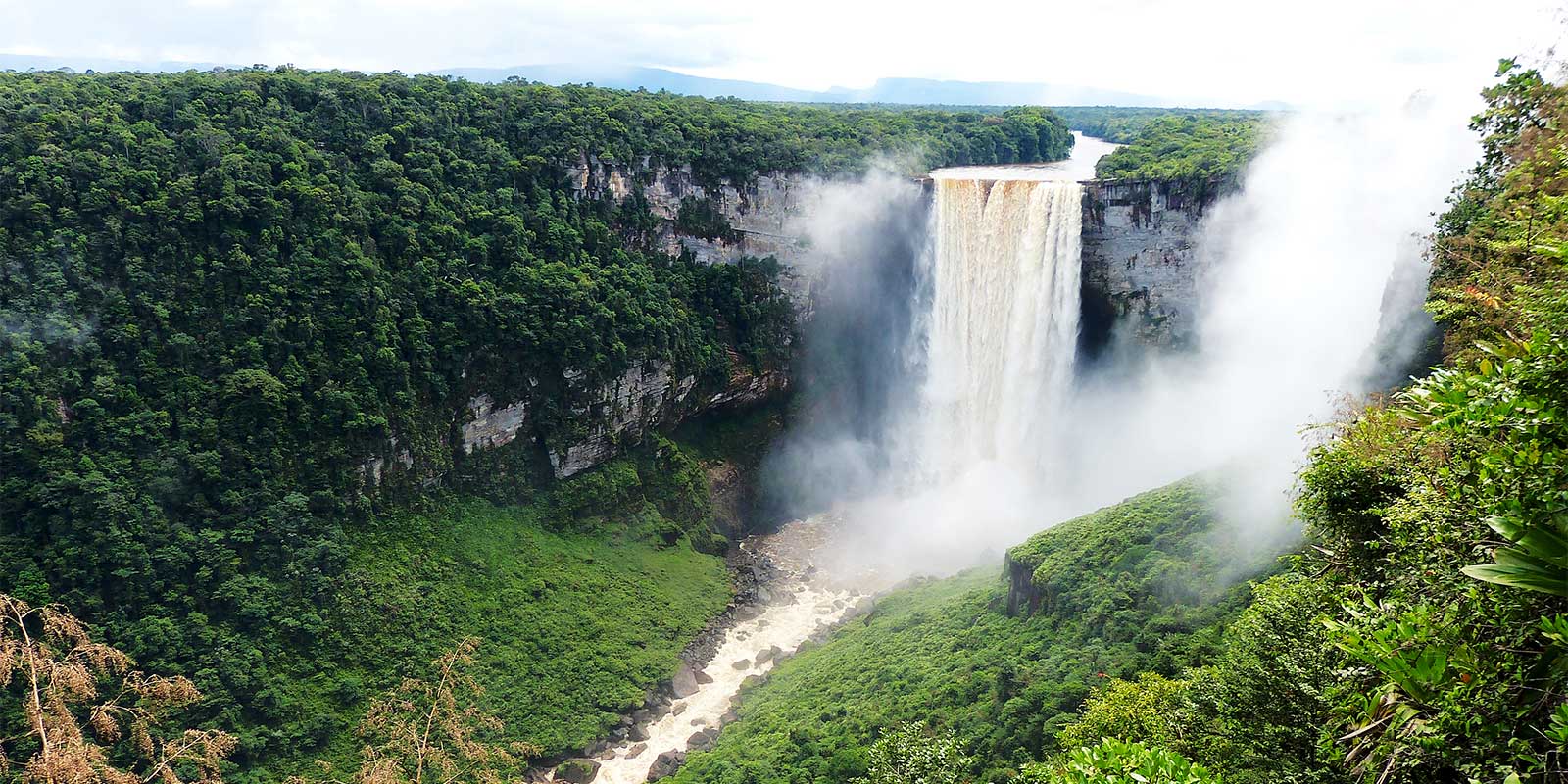 Mist rising from Kaieteur Falls in Guyana
