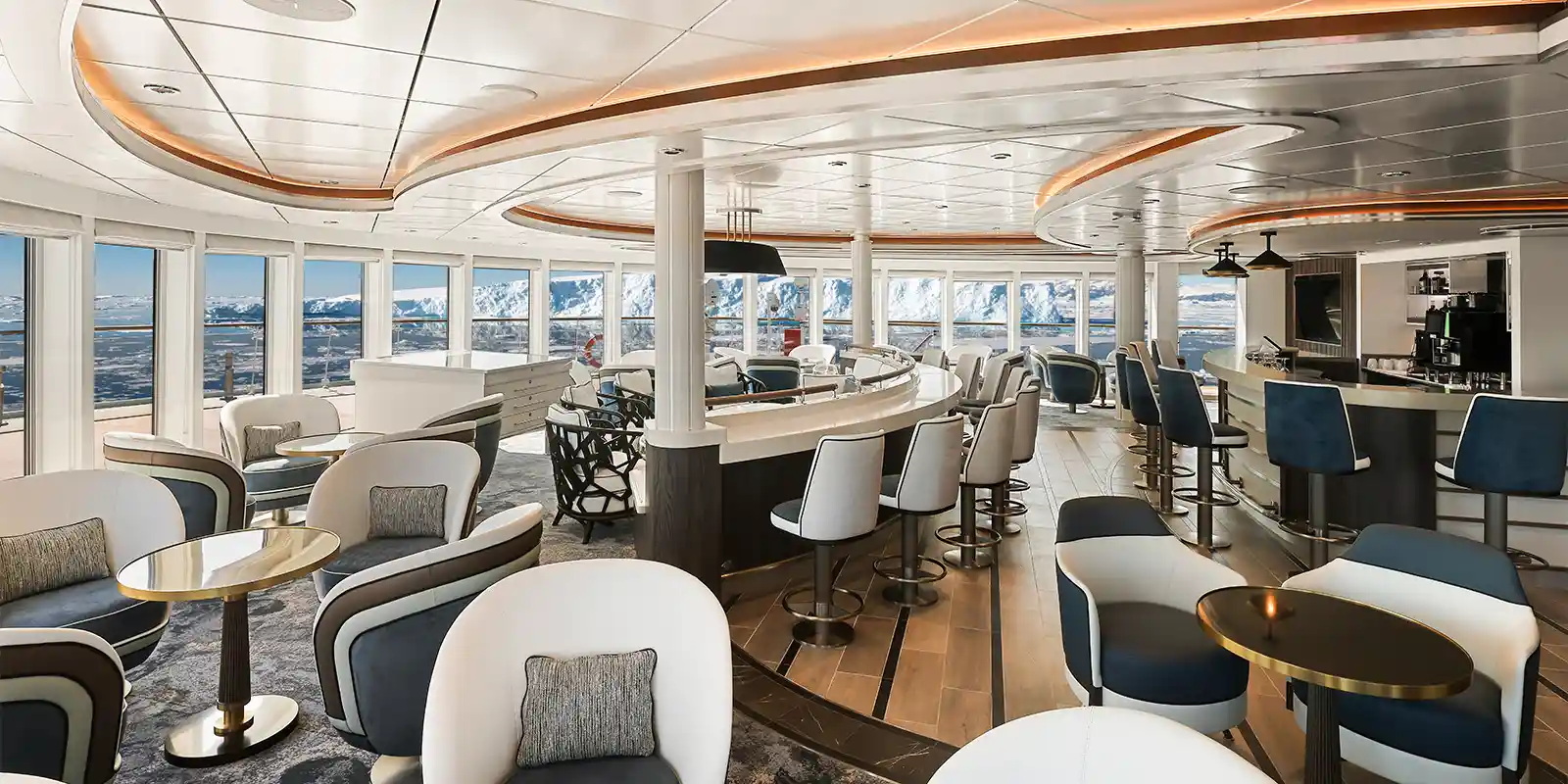 The observation lounge on Douglas Mawson.