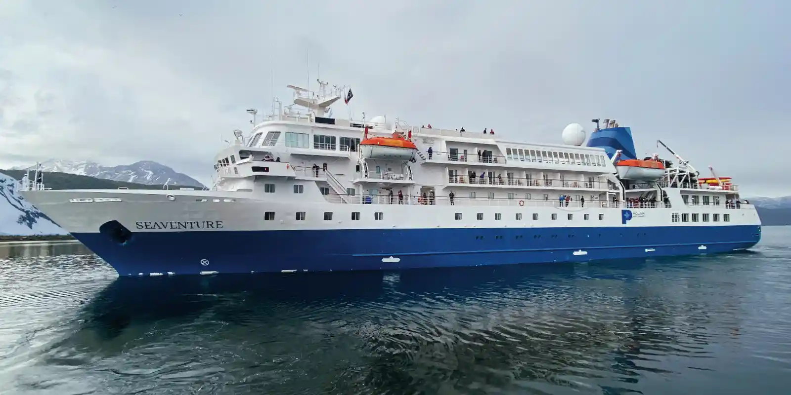 View of the vessel Seaventure, Antarctica.