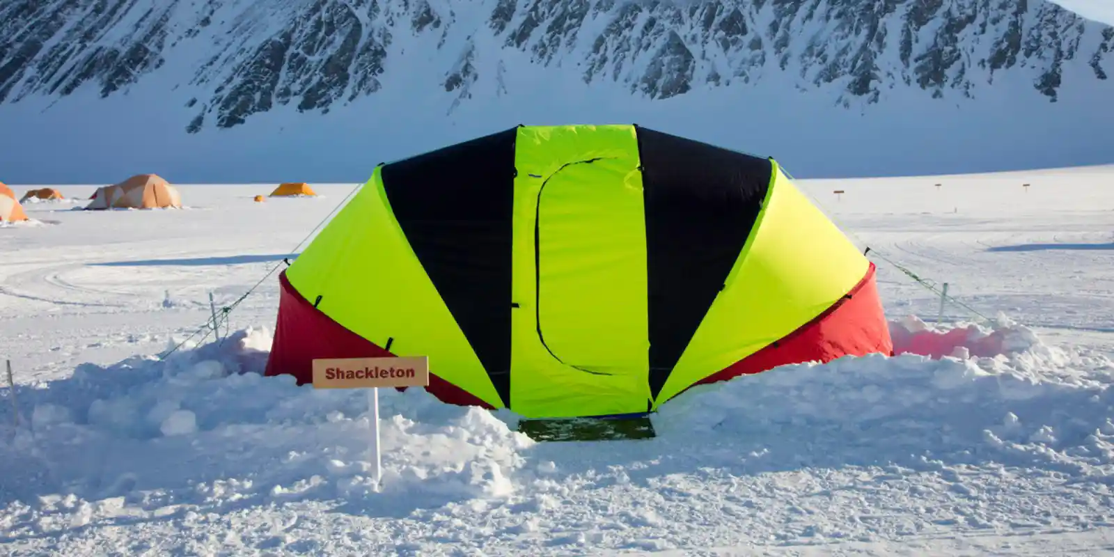 Exterior view of one of the tents at Union Glacier Camp.