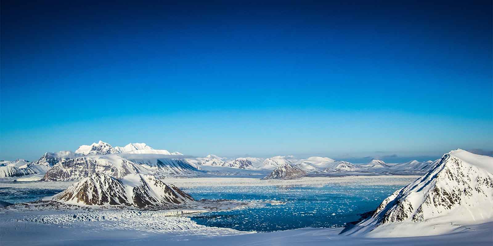 A scenic view in Spitsbergen, the Arctic