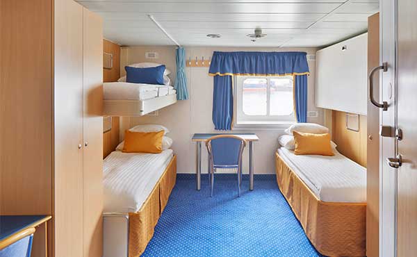 Triple cabin on board Ocean Nova.